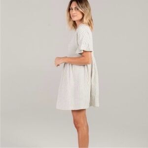 Rylee + Cru Light Gray Striped Mini Dress